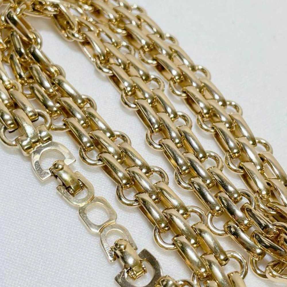 Christian Dior Gold Color Chain Necklace Thick Go… - image 9