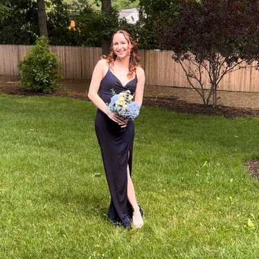 navy blue prom dress