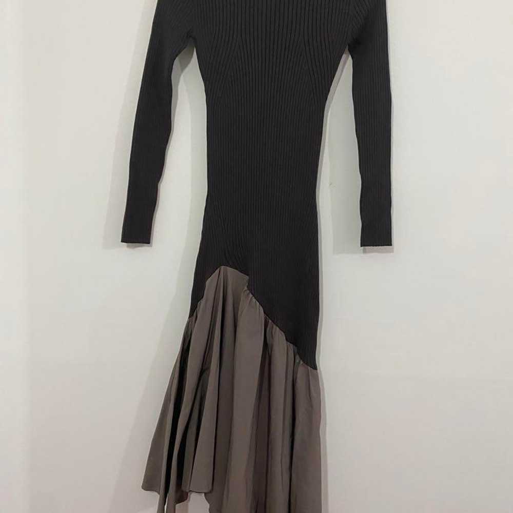 Ribbed Knit Long Sleeve Maxi Dress Gray - image 9