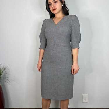 Hugo Boss Gray Half Sleeve Sheath Dress