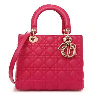 CHRISTIAN DIOR Lambskin Cannage Medium Lady Dior P