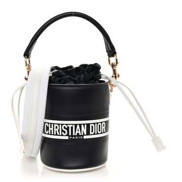 CHRISTIAN DIOR Calfskin Micro Dior Vibe Bucket Blu