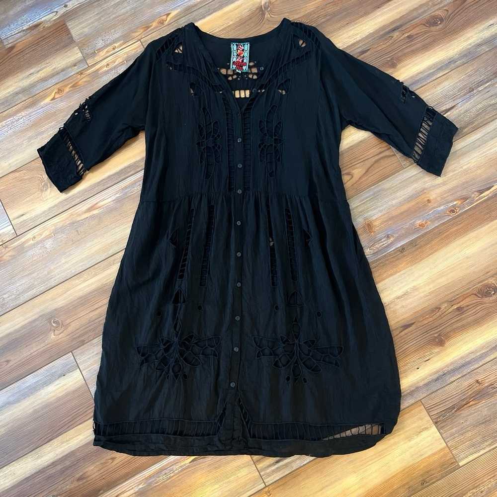 Johnny Was Eyelet Dress Size Medium - image 1