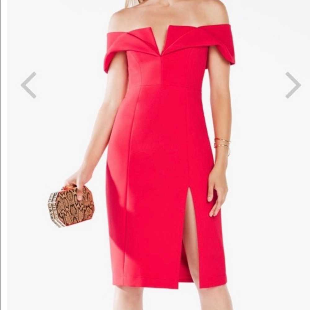 BCBGmaxazria Marquis Dress - Red size 8 off shoul… - image 9