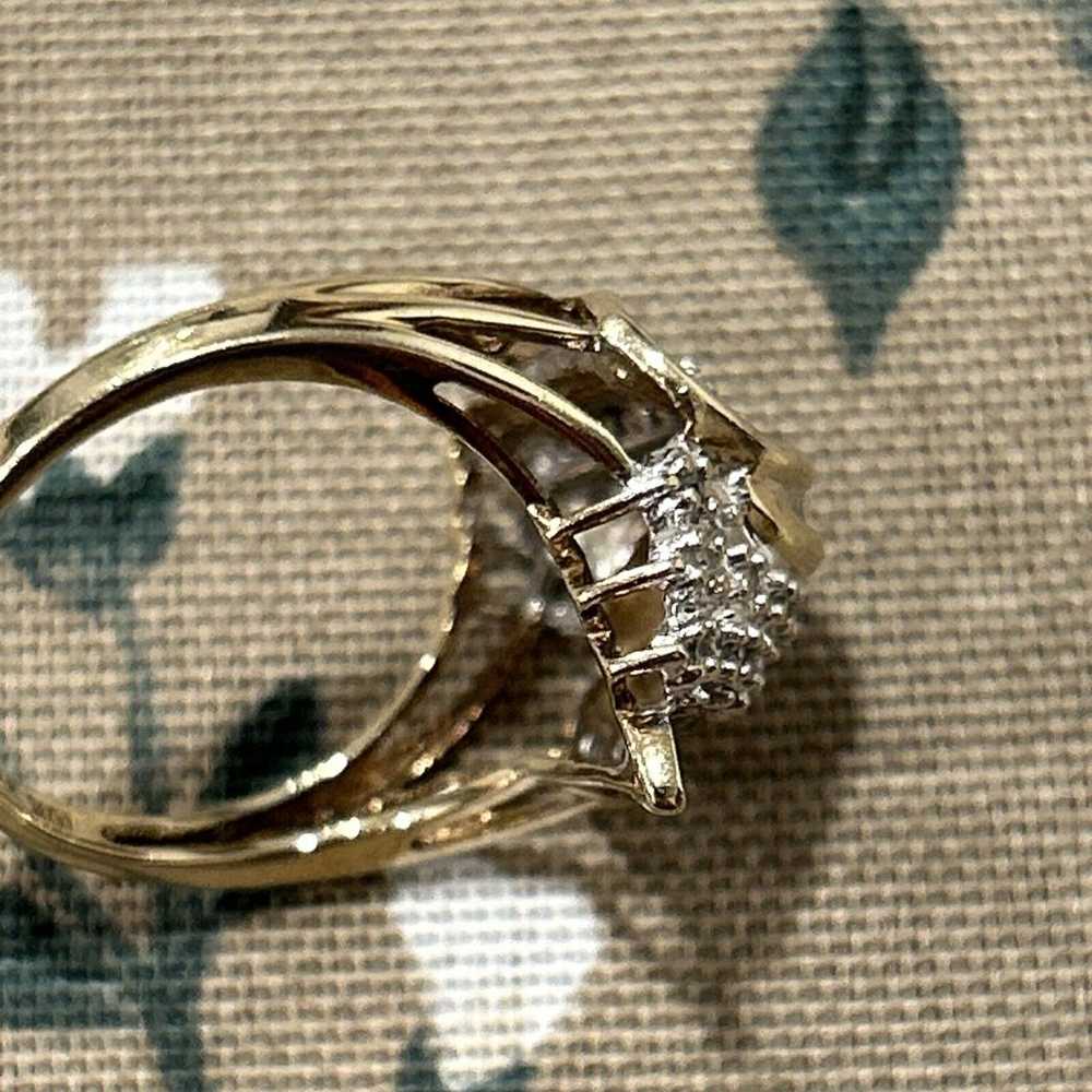 VINTAGE SOLID 10K GOLD .25CT NATURAL DIAMONDS RIN… - image 10