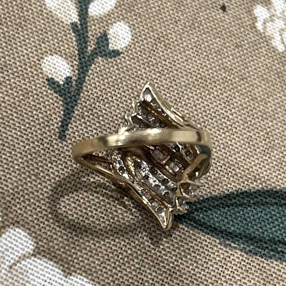 VINTAGE SOLID 10K GOLD .25CT NATURAL DIAMONDS RIN… - image 8