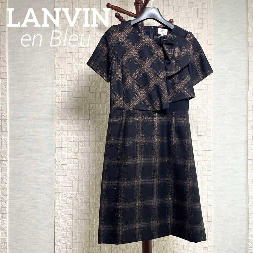 LANVIN en Bleu Dress with Ribbon and Lurex - image 2