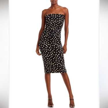 Norma Kamali Dot Print Tube Midi Dress Size Medium - image 1