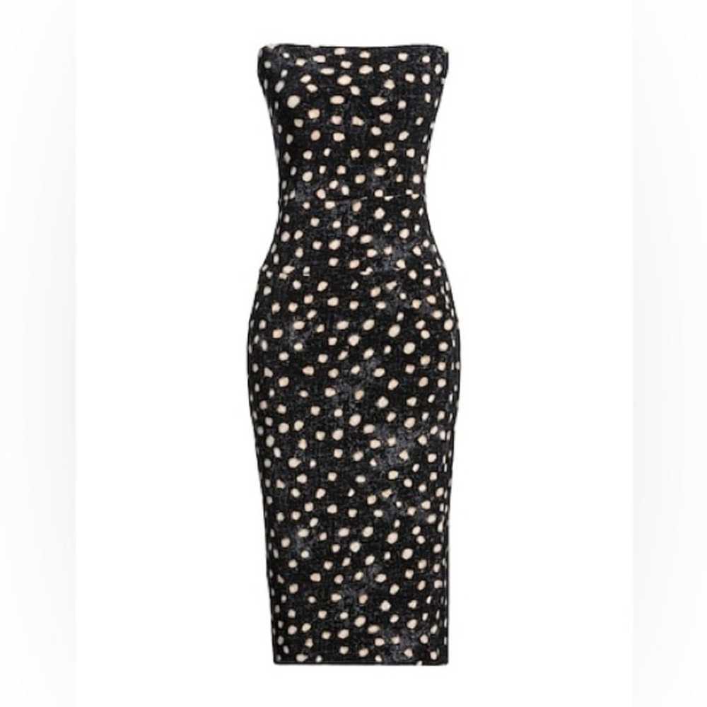 Norma Kamali Dot Print Tube Midi Dress Size Medium - image 2