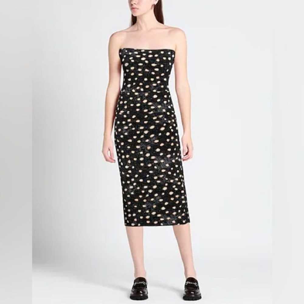 Norma Kamali Dot Print Tube Midi Dress Size Medium - image 3