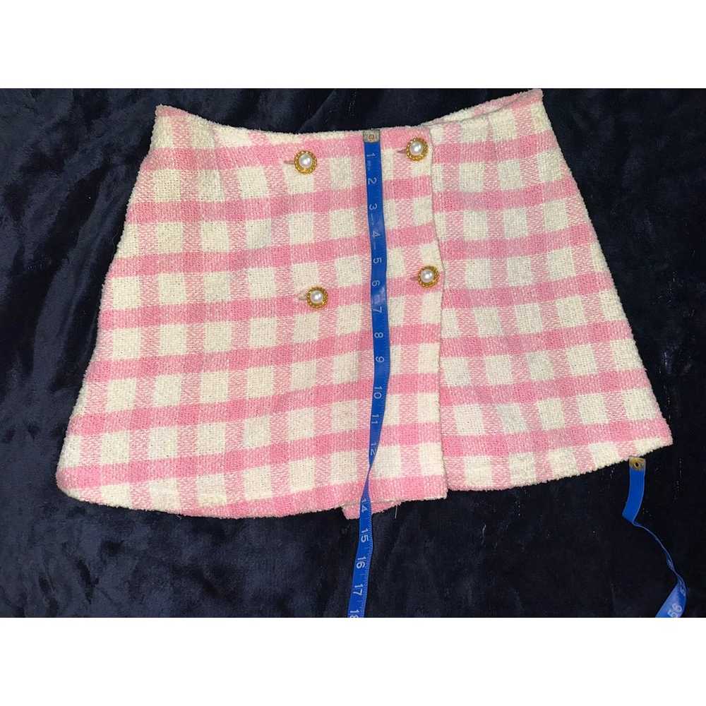 VINTAGE ITALIAN DESIGNER PINK CHECK VEST & MINISK… - image 9