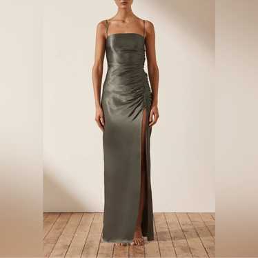 Shona Joy La Lune Ruched Maxi Dress in Olive Size… - image 1