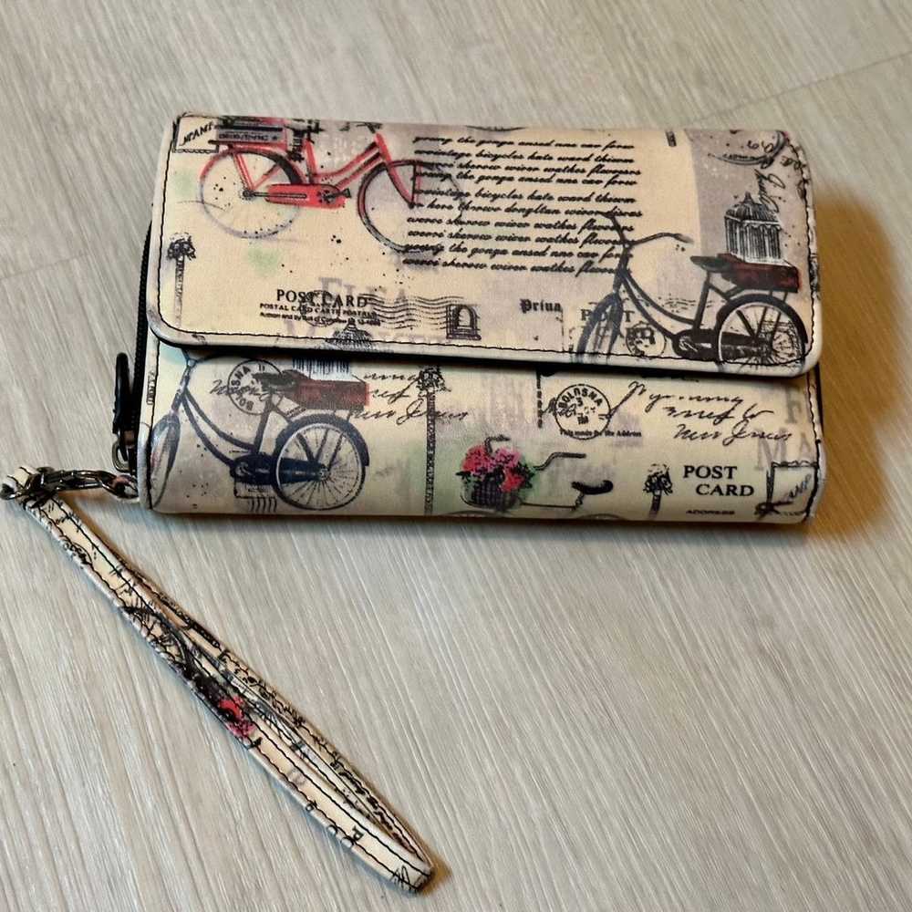 Vintage-Inspired Postcard Wallet Wristlet, Chic &… - image 1