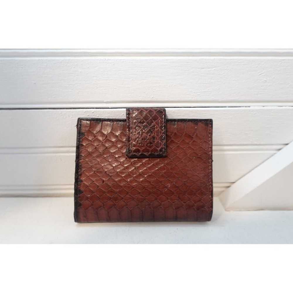 Vintage snakeskin like leather wallet St Thomas b… - image 1