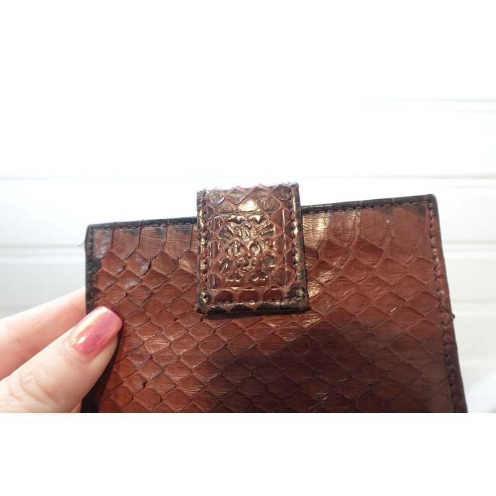 Vintage snakeskin like leather wallet St Thomas b… - image 2