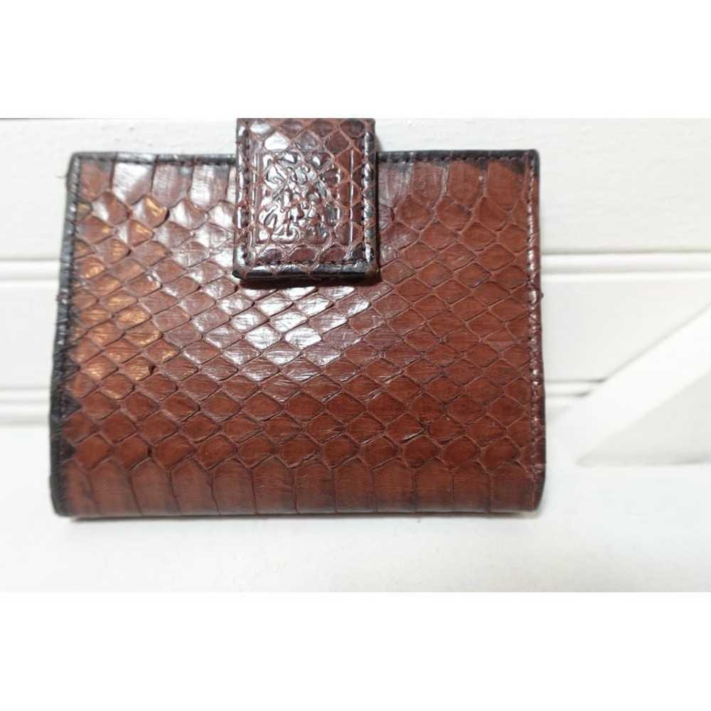 Vintage snakeskin like leather wallet St Thomas b… - image 3