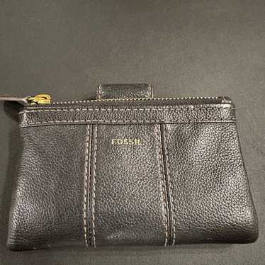 Women’s Vintage Fossil Leather Black Wallet EUC - image 1