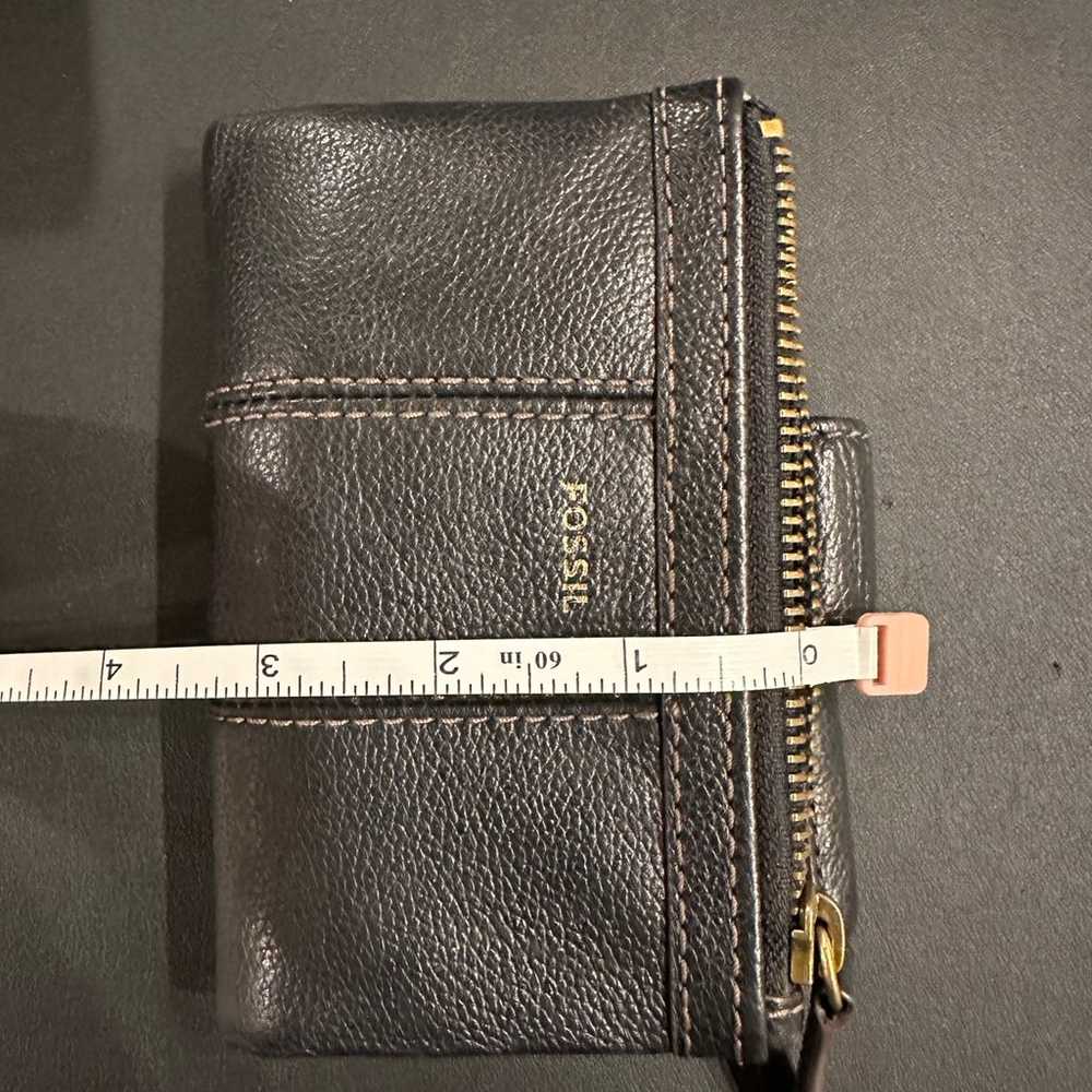 Women’s Vintage Fossil Leather Black Wallet EUC - image 8