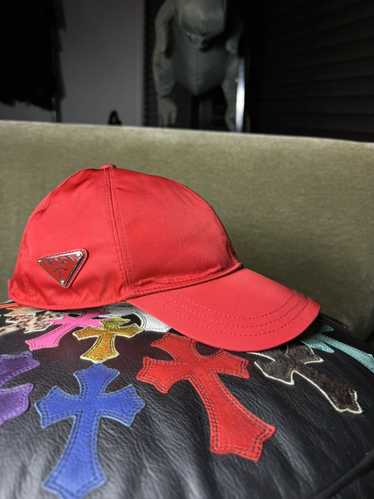 Prada Prada Red Re-Nylon Baseball Cap Hat