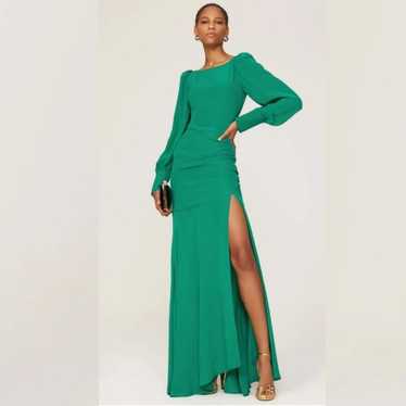 De La Vali Presley Green Drop Waist Long Gown Leg… - image 1