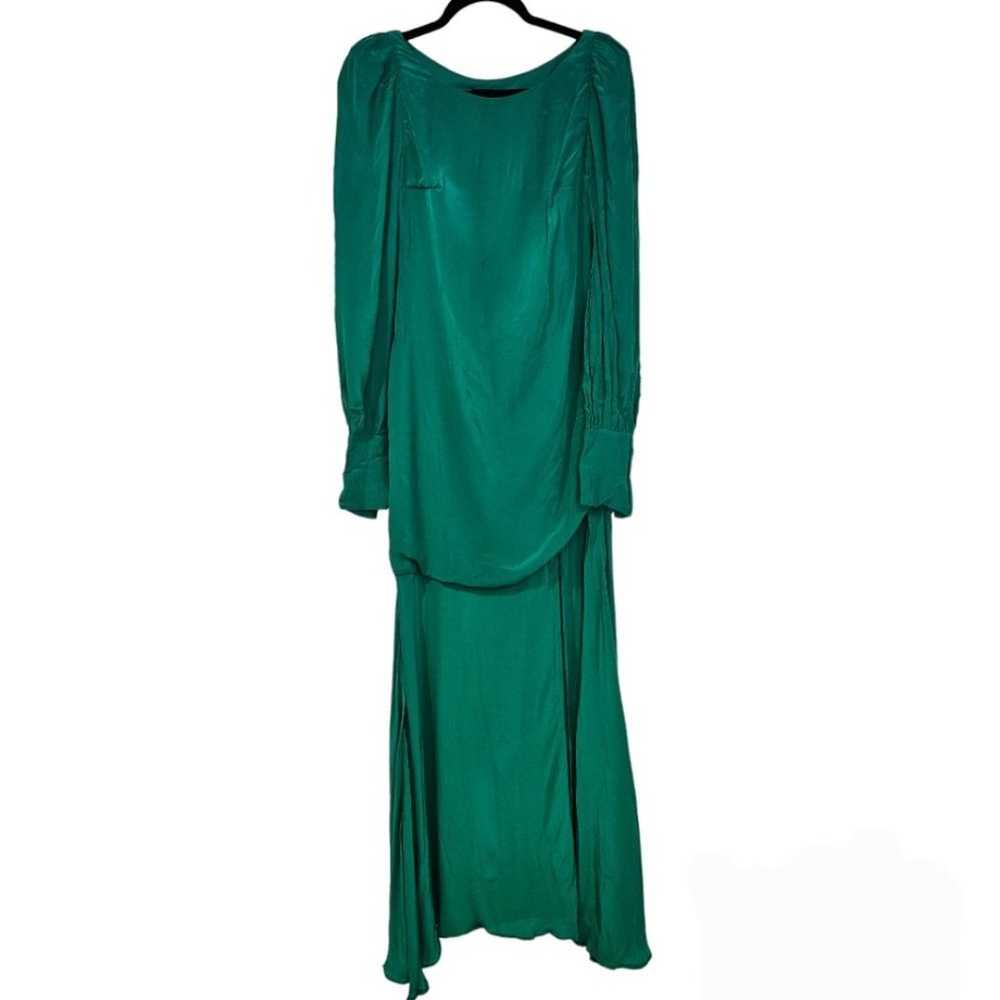 De La Vali Presley Green Drop Waist Long Gown Leg… - image 3