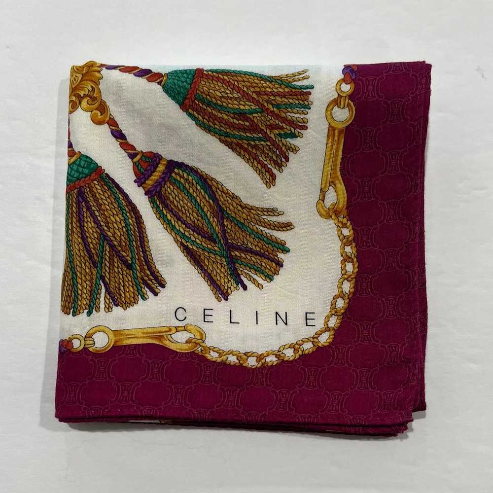 Celine Paris Vintage Handkerchief Pink Bandana Lo… - image 11