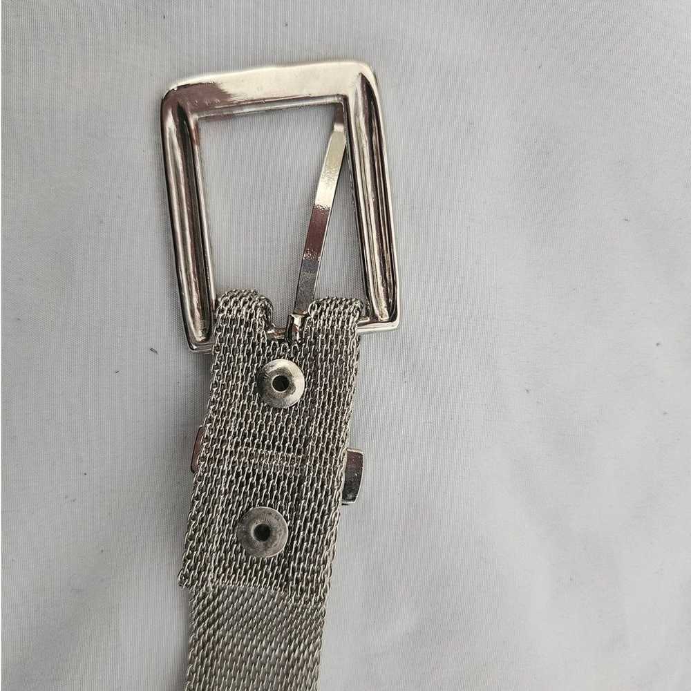 Vintage Unbranded Silver Tone Metal Mesh Belt One… - image 4