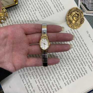 Vintage Silver and Gold Tone Timex Women's Watch