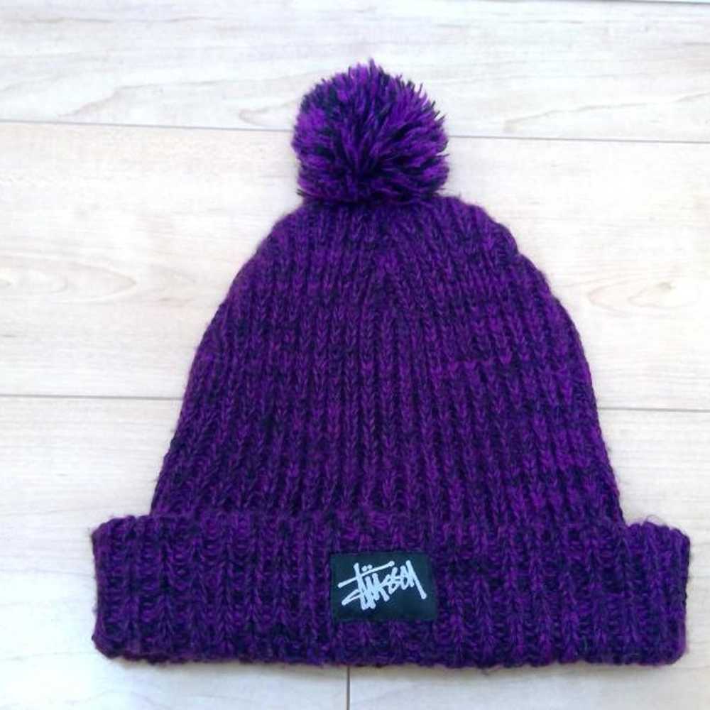 Stussy pom pom knit hat beanie 90's 80's - image 1