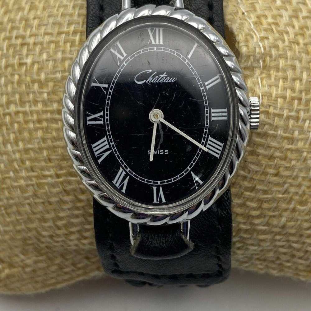 Vintage Chateau Ladies Swiss Watch Braided Black … - image 1