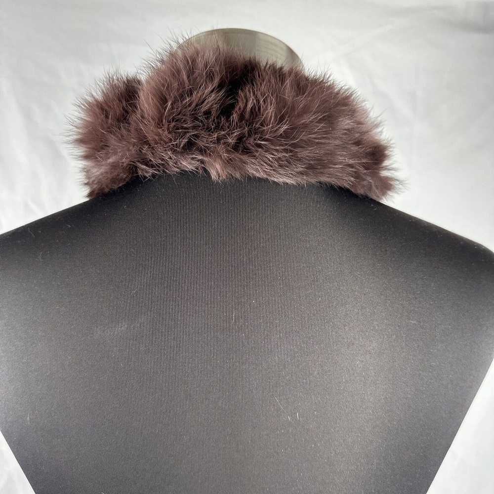 Vintage Womens Fur Pull Through Collar Scarf Brow… - image 3