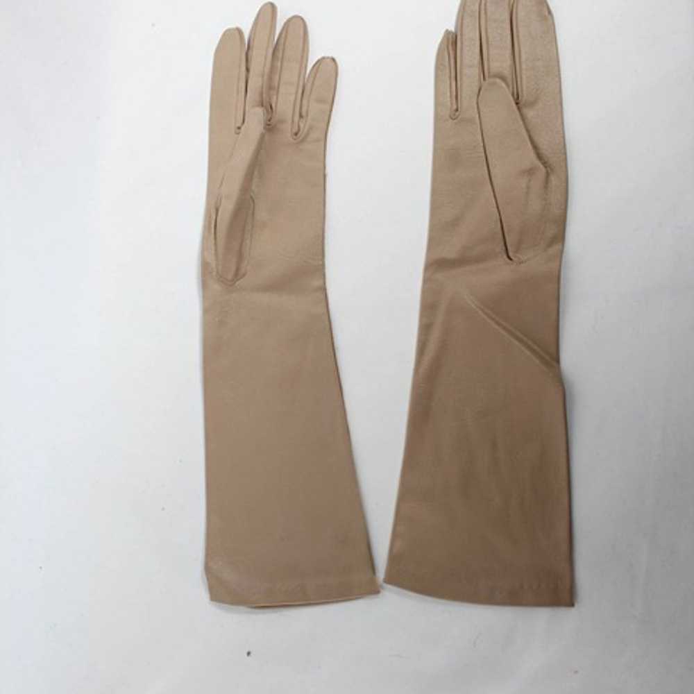 Vintage 1950s 1960s Nude Taupe Evening Gloves - S… - image 2