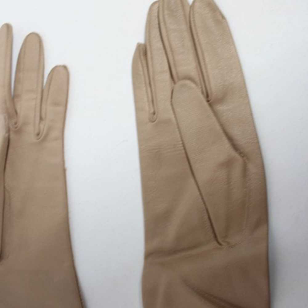 Vintage 1950s 1960s Nude Taupe Evening Gloves - S… - image 4