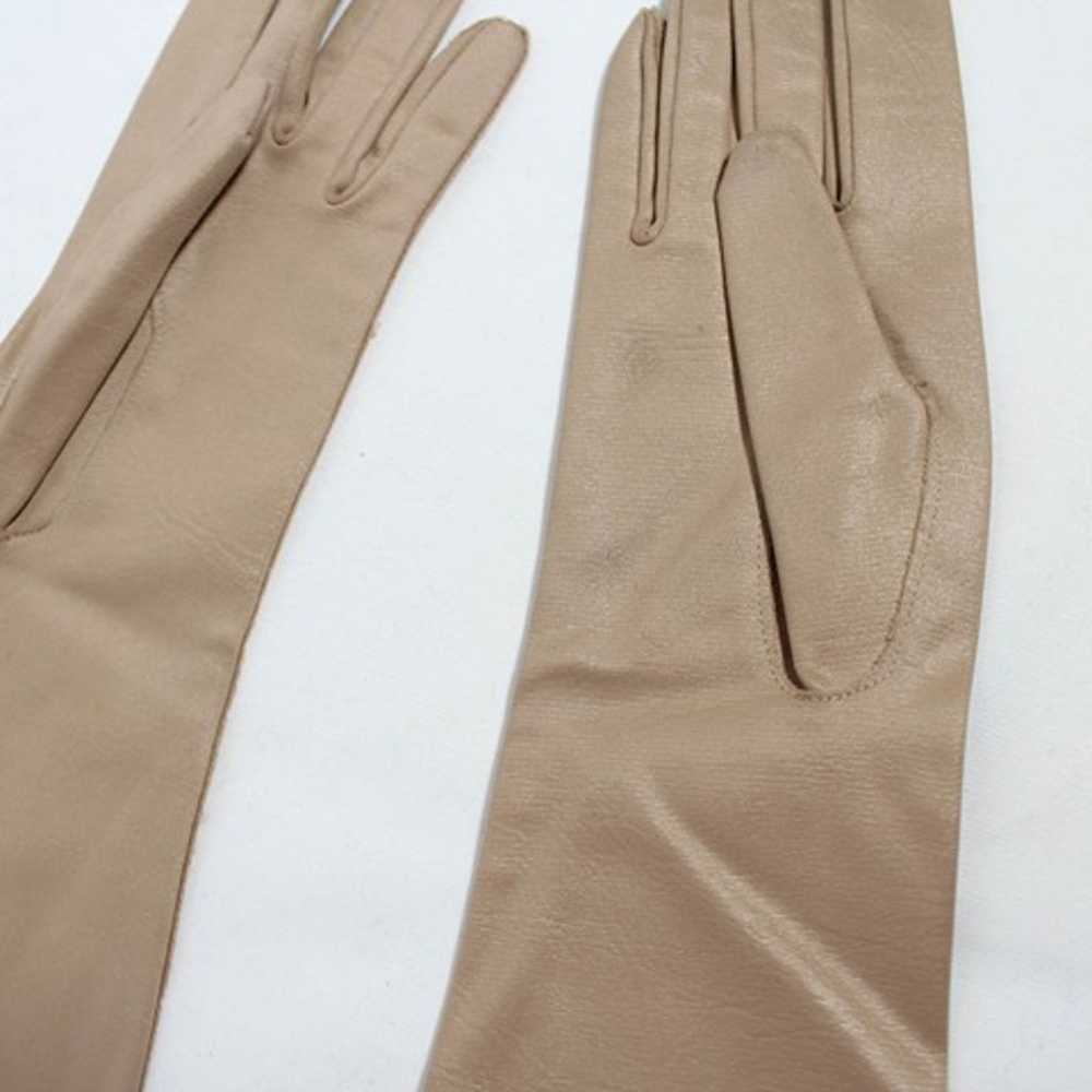 Vintage 1950s 1960s Nude Taupe Evening Gloves - S… - image 5