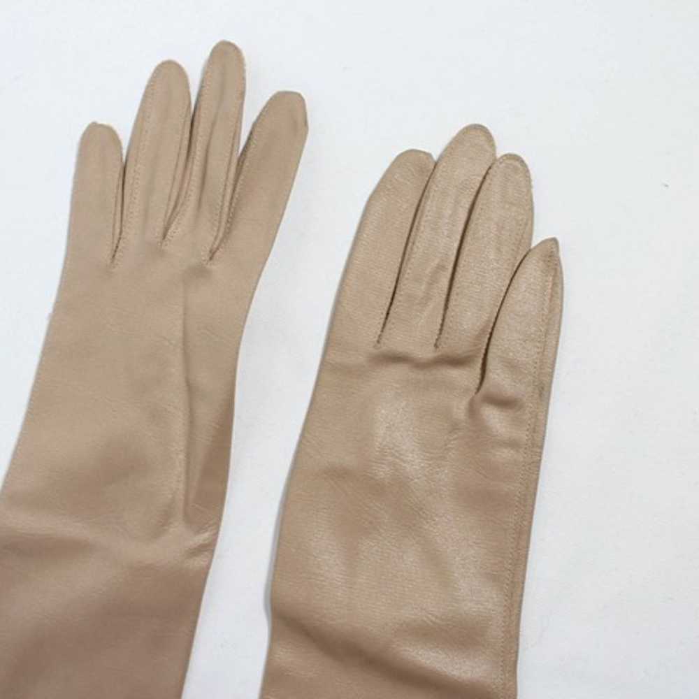 Vintage 1950s 1960s Nude Taupe Evening Gloves - S… - image 6