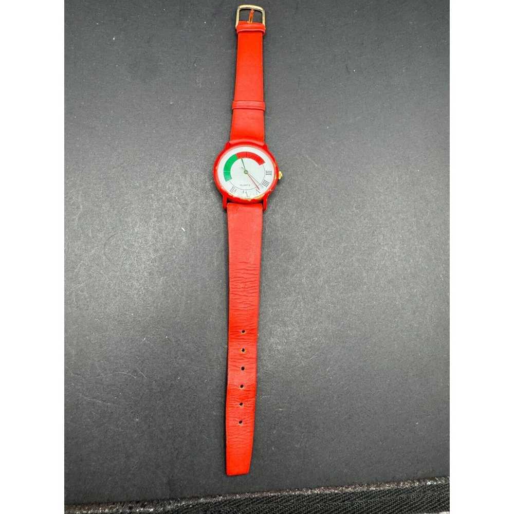 Vintage Firenze Quartz Watch w/ Red Genuine Leath… - image 2