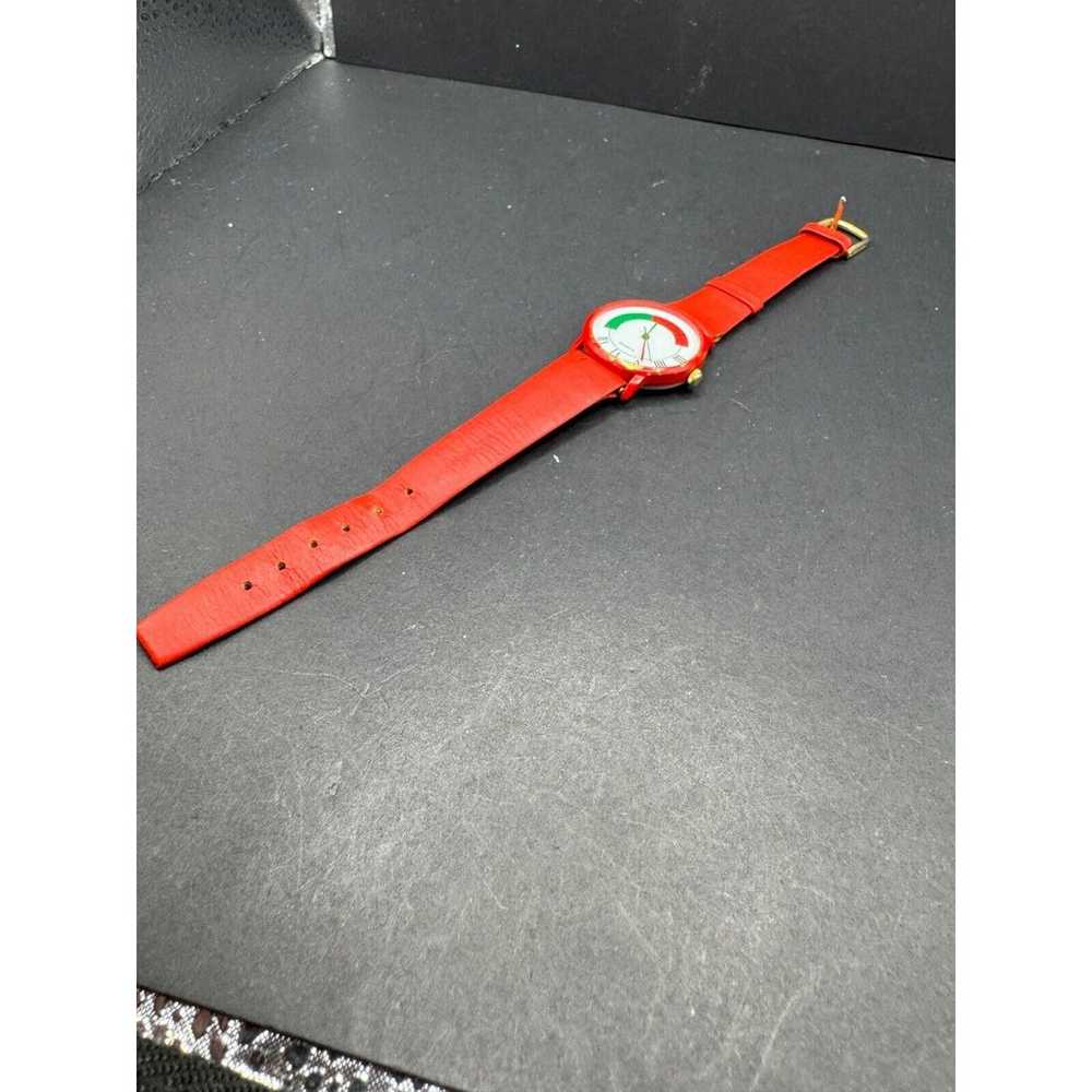 Vintage Firenze Quartz Watch w/ Red Genuine Leath… - image 4