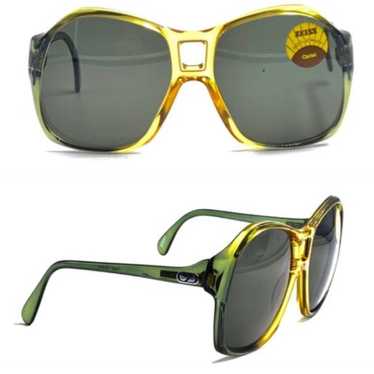 Vintage Zeiss Oversized Sunglasses, Green & Yello… - image 1