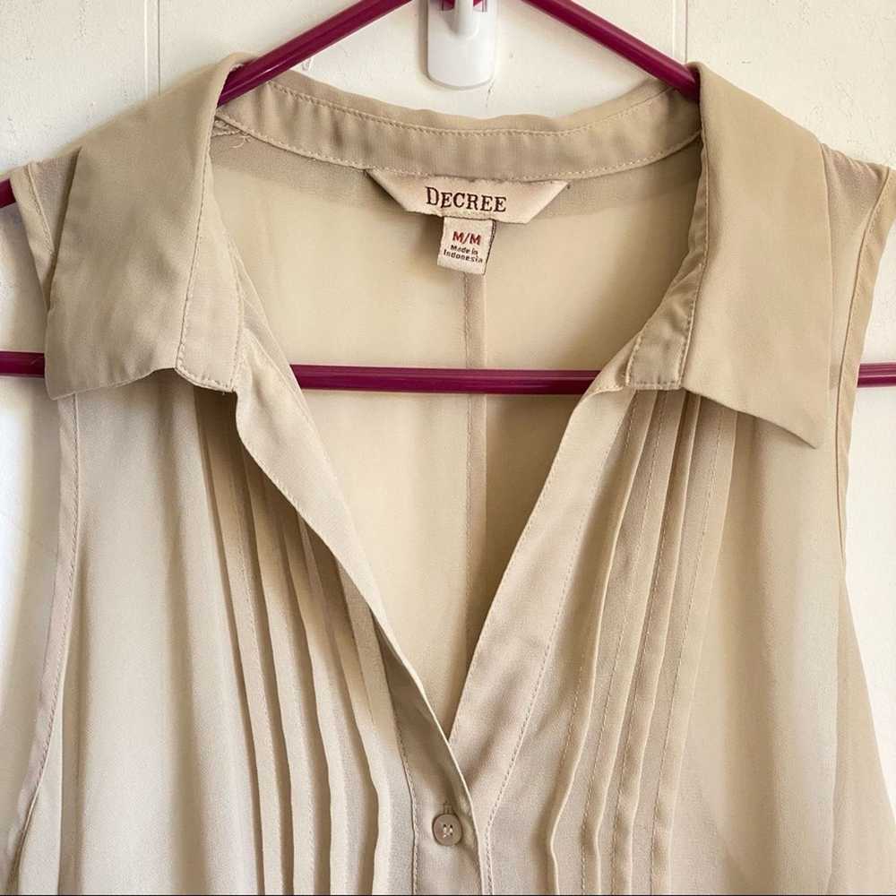 Decree Vintage Decree Beige Sheer Sleeveless High… - image 4