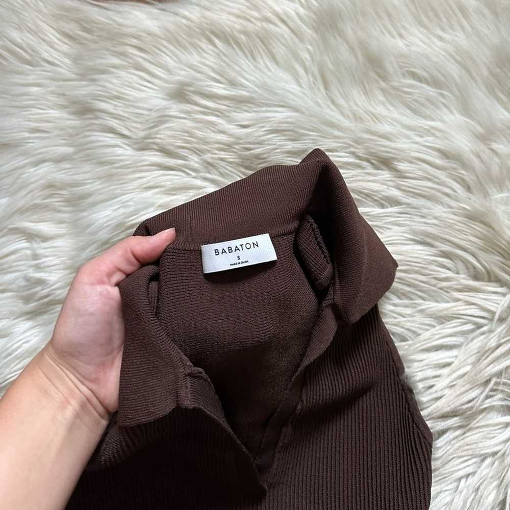 ARITZIA Babaton Sculpt Knit Polo Tank In Brown - image 3