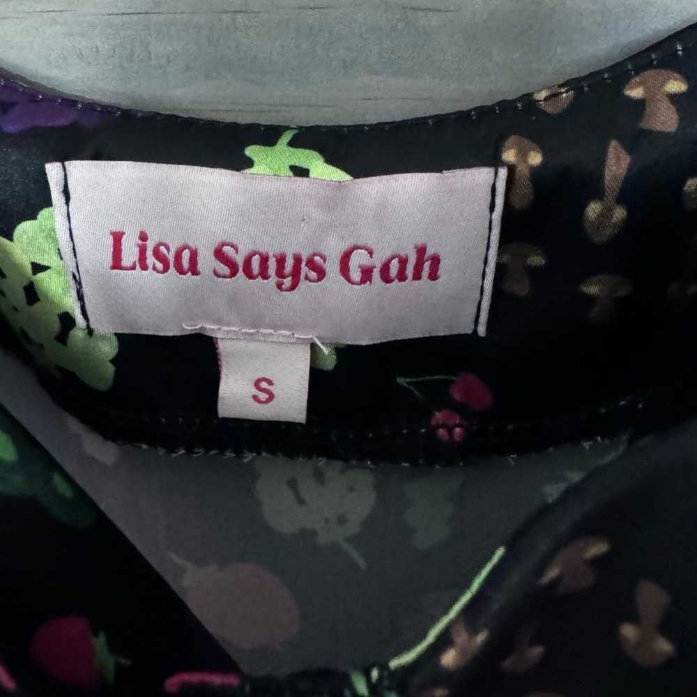 Lisa Says Gah Fruit Summer Black Food Print Shirt… - image 3