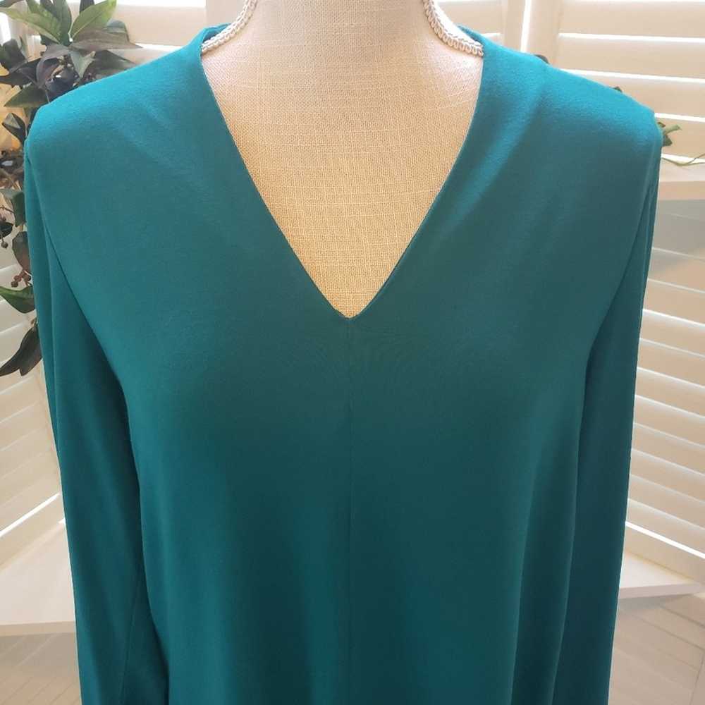 EILEEN FISHER TEAL VNECK TUNIC SMALL - image 5