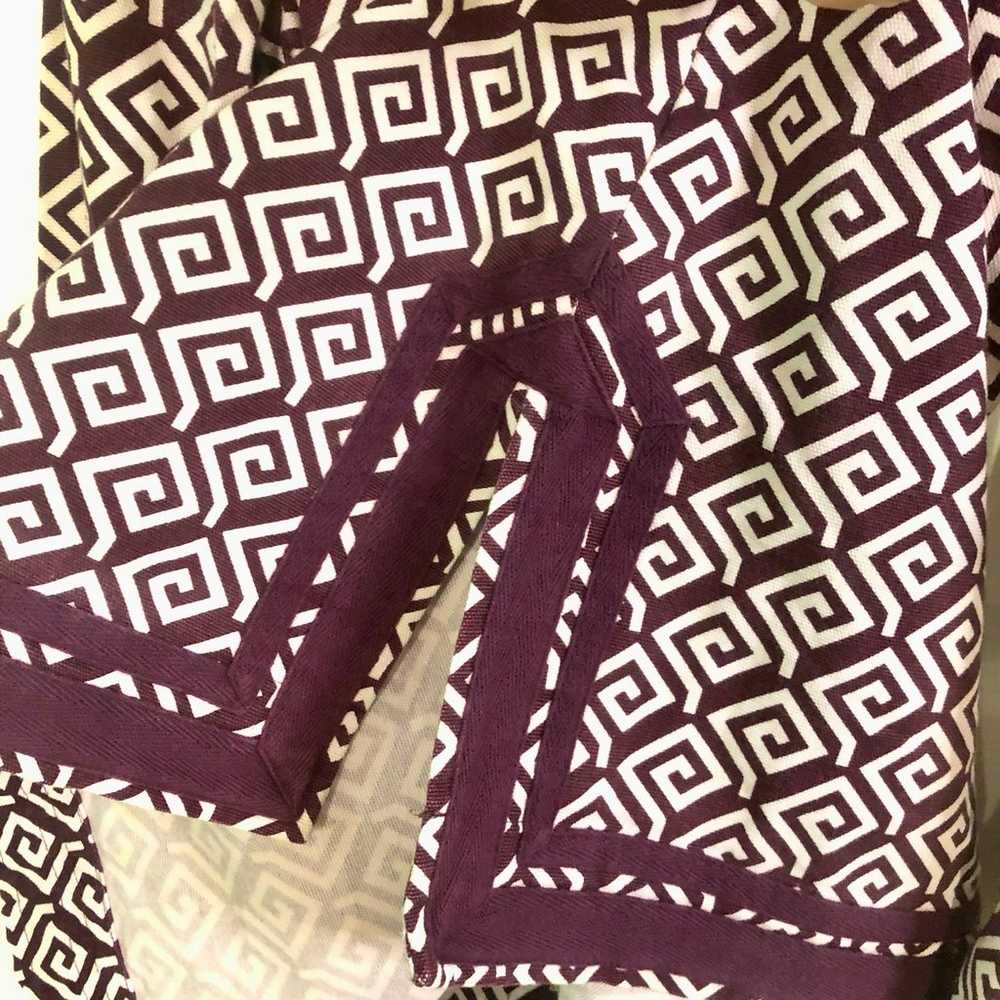 Tory Burch Tunic Purple Maroon & White Geometric … - image 8