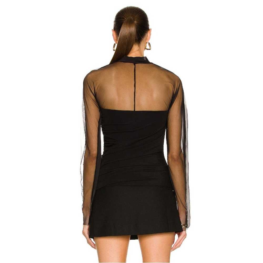 Helmut Lang Crepe Combo Top in Basalt Black sheer… - image 2