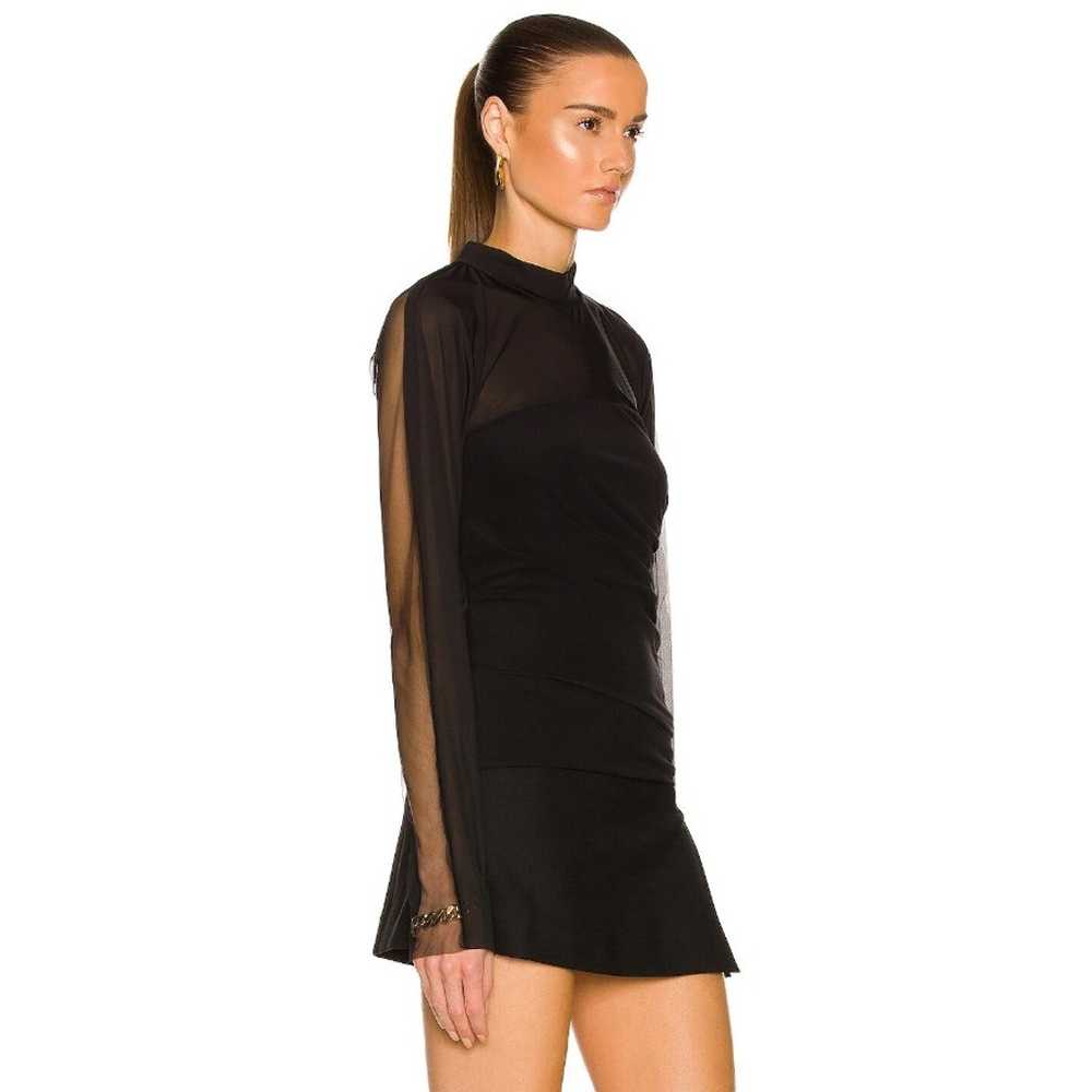 Helmut Lang Crepe Combo Top in Basalt Black sheer… - image 3