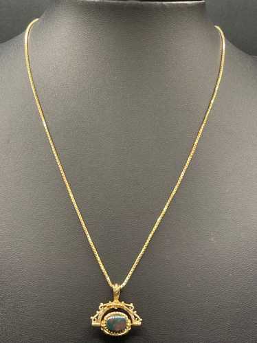 Ladies 9ct Yellow Gold Box Link Necklace and Penda