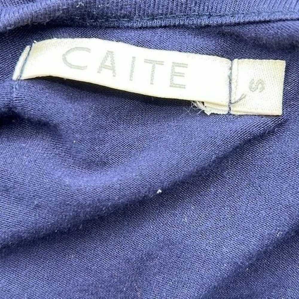 CAITE Navy Blue Lightweight 3/4 Sleeve Embroidere… - image 6