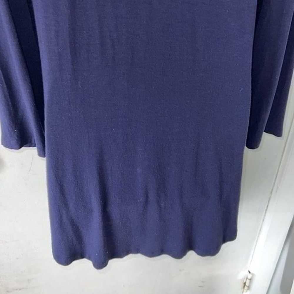 CAITE Navy Blue Lightweight 3/4 Sleeve Embroidere… - image 7