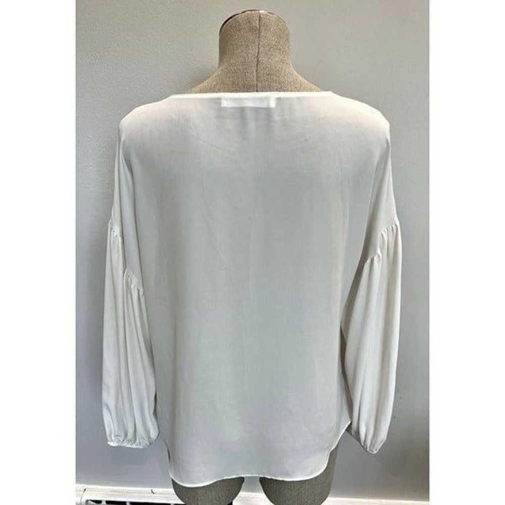 Amanda Uprichard Peasant Sleeve Blouse in White S… - image 3