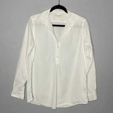 Ann Mashburn Tomboy Popover Shirt White Poplin Co… - image 1